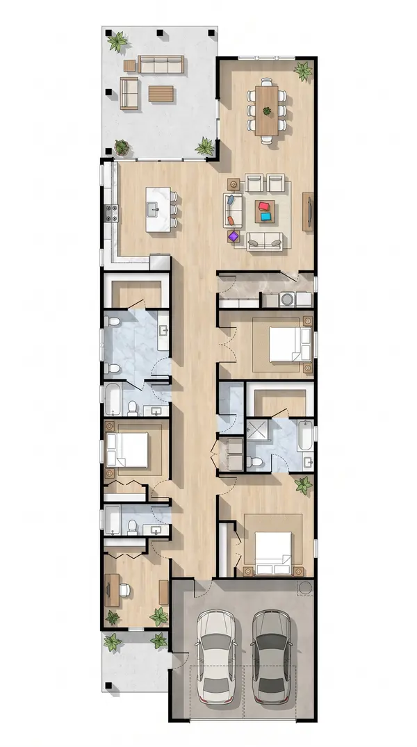 Dark 4-Bed Home floorplan