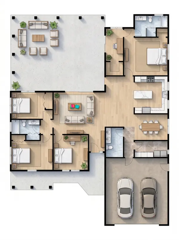 Spacious Earthy 3-Bed floorplan