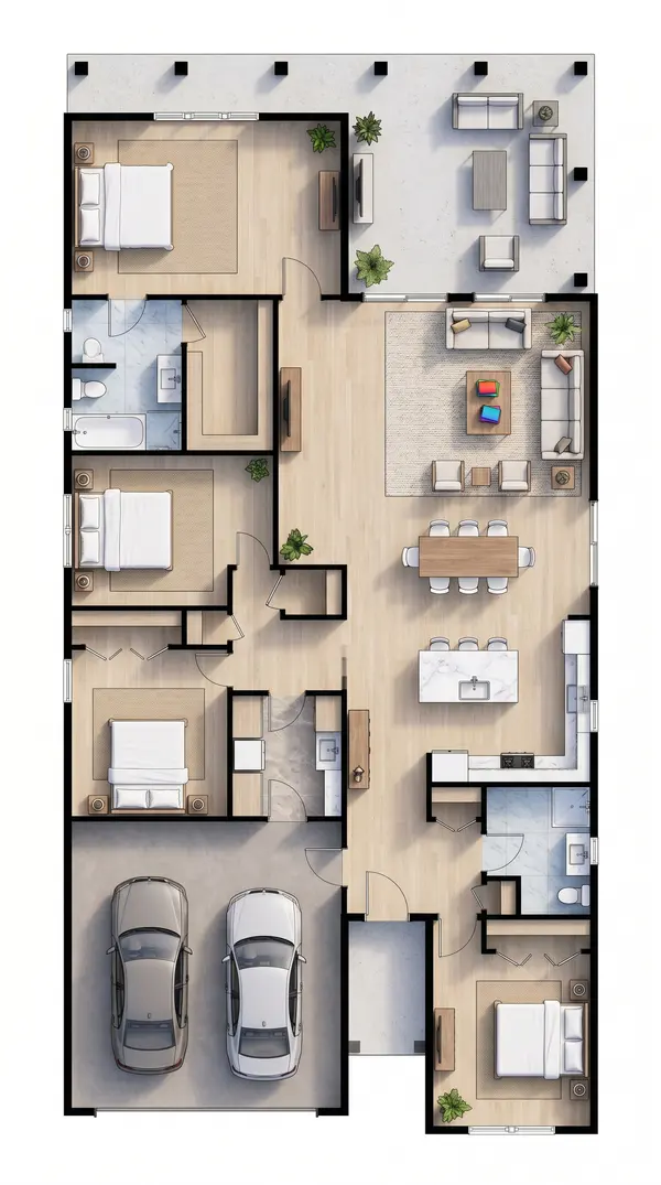 Spacious Bright 3-Bed floorplan