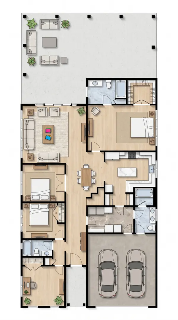 Spacious 3-Bed Natural floorplan