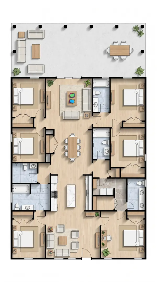 Bright 6-Bed House floorplan