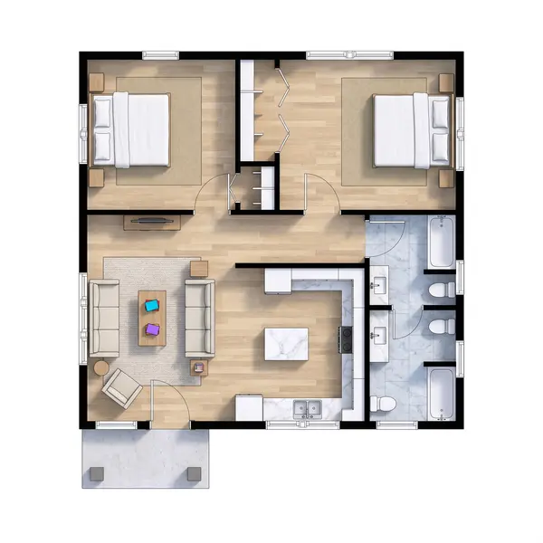 Compact Bright 2-Bed floorplan