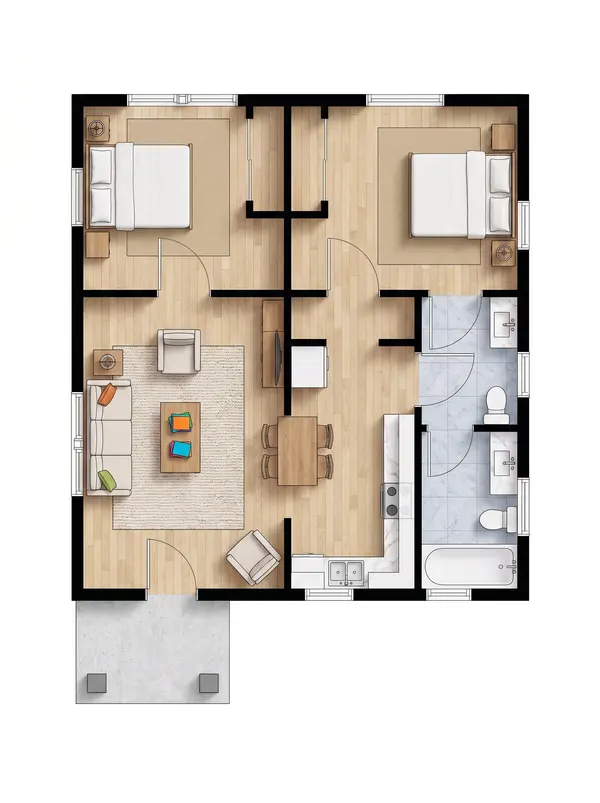 Classic 2-Bed Home floorplan