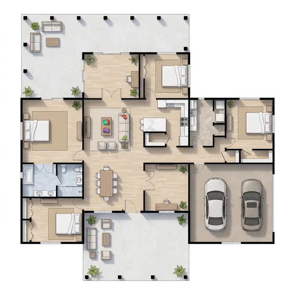 Sprawling Industrial 4-Bed floorplan