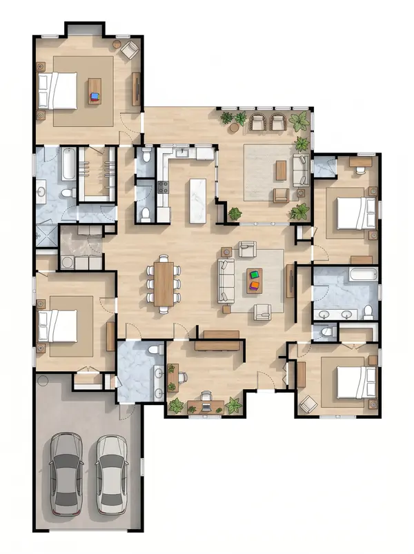 Clean Bright 5-Bed floorplan