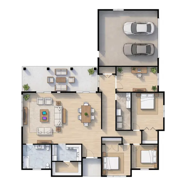 Classic 3-Bed House with Hip Roof floorplan