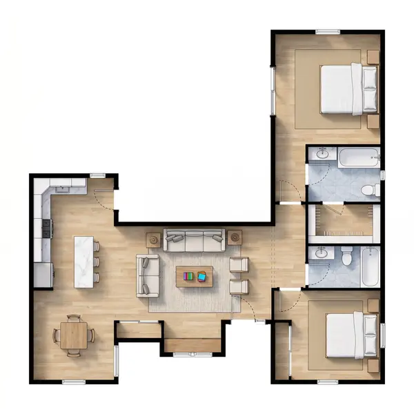 Bright 2-Bed Home floorplan