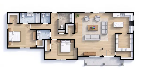 Bright 2-Bed Home floorplan