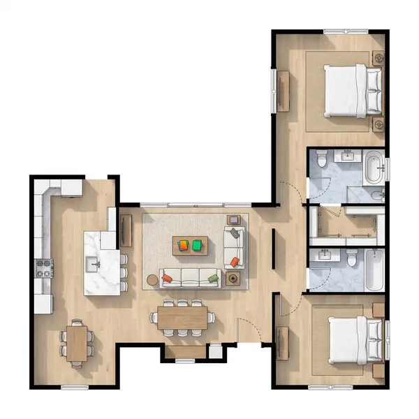 Bright 2-Bed Home floorplan