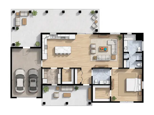 Bold 1-Bed with Porch floorplan