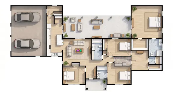 Sprawling Earthy 4-Bed Home floorplan