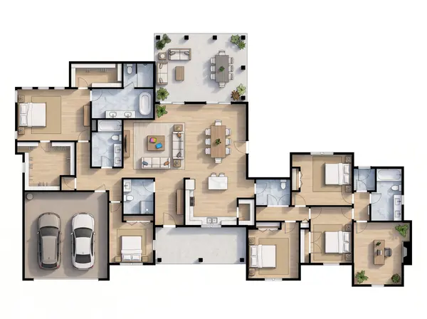 Bright 6-Bed Ranch floorplan