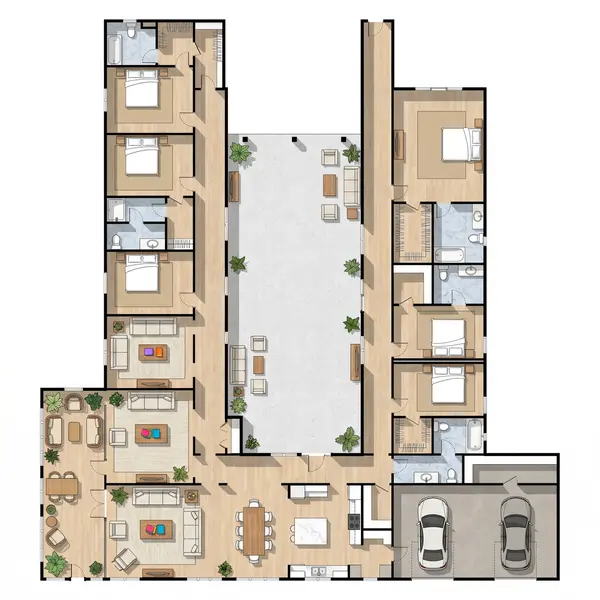 Expansive 6-Bed Classic House floorplan