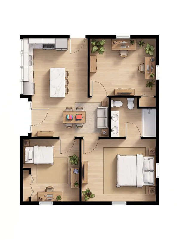Compact Classic 1-Bed Home floorplan
