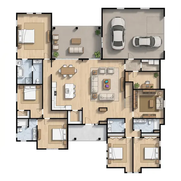 Sprawling Dark 5-Bed floorplan