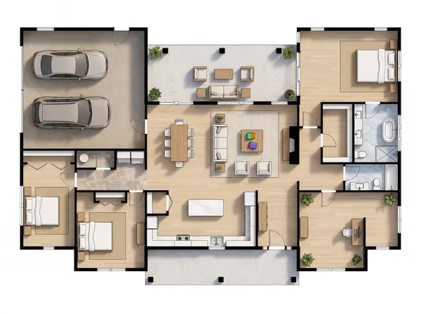 Spacious Bright 3-Bed floorplan