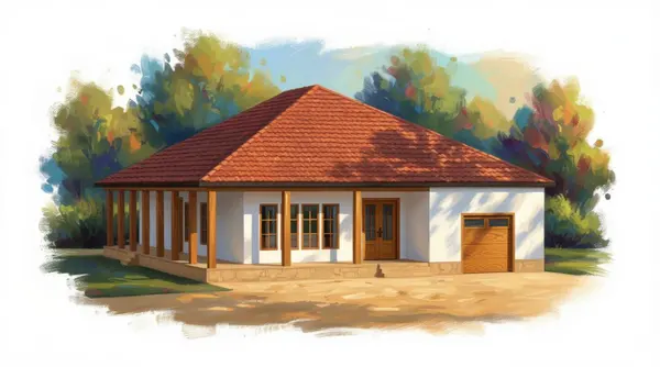 Earthy 3-Bed Ranch exterior render