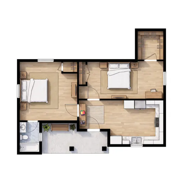 Bright 1-Bed House floorplan