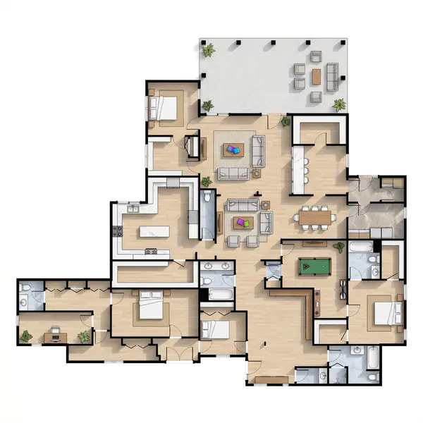 Spacious Earthy 6-Bed floorplan