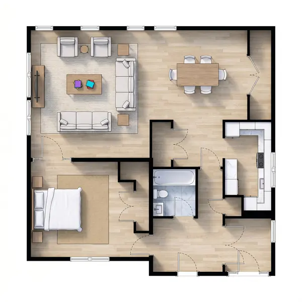Compact Bright Studio Home floorplan