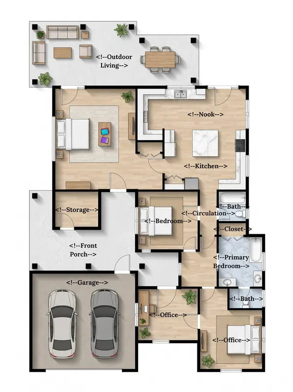 Bold 3-Bed with Garage floorplan