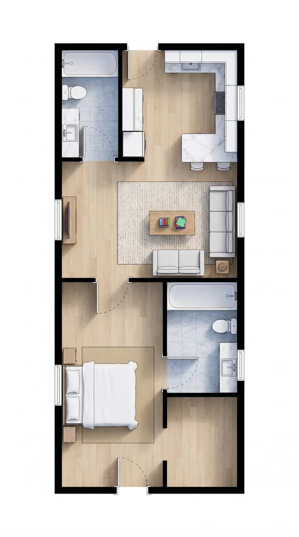 Compact Bright 1-Bed House floorplan