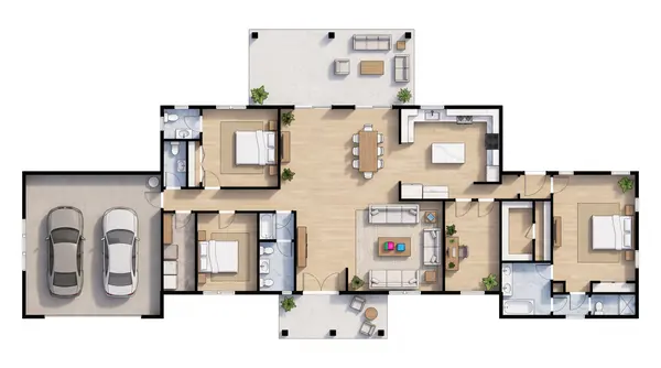 Sprawling Dark 3-Bed floorplan