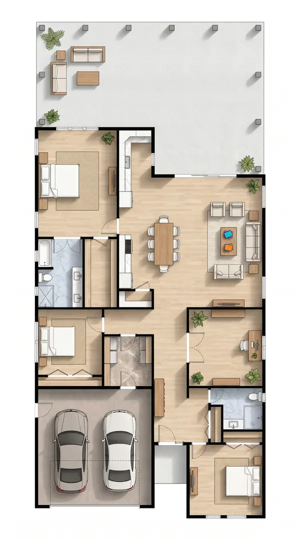 Spacious Bright 3-Bed floorplan