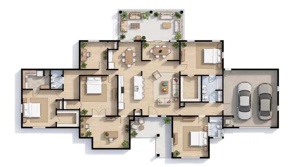 Sprawling Dark 4-Bed floorplan