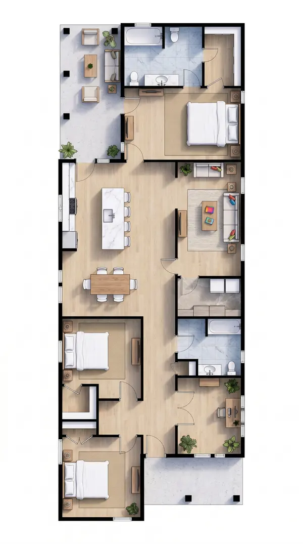 Bright 3-Bed House floorplan