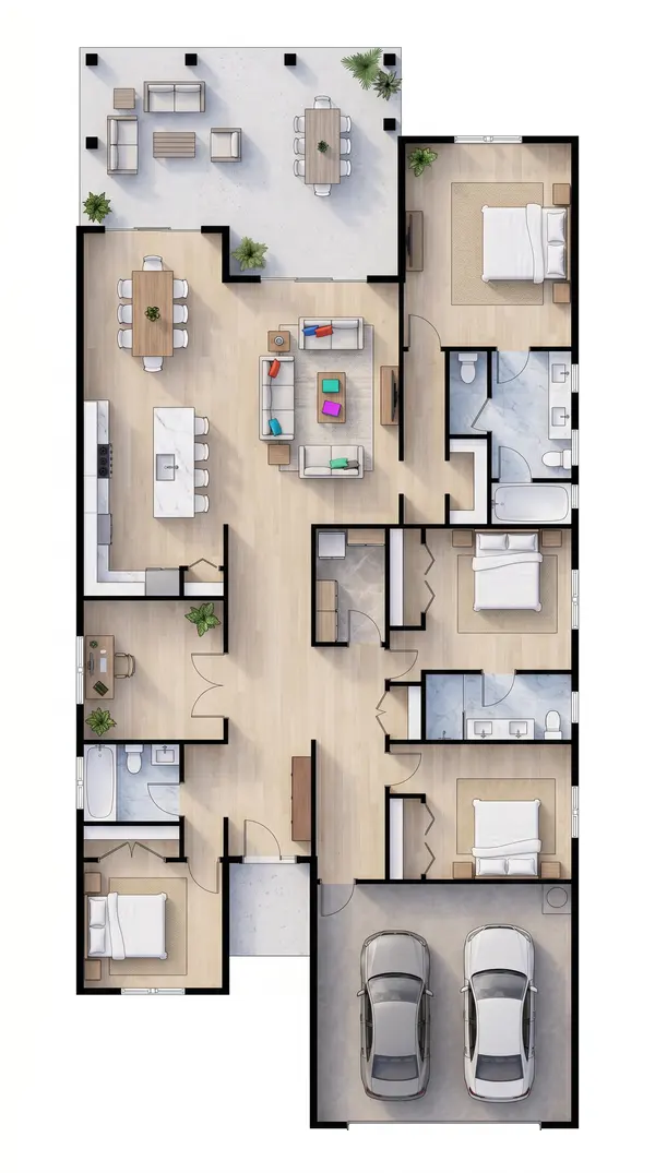 Bright 4-Bed Home floorplan