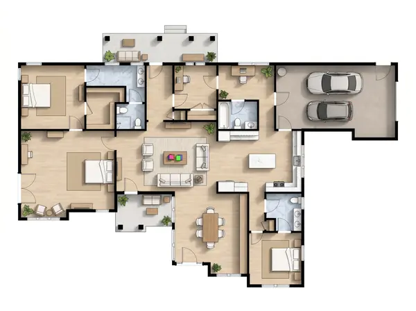 Spacious Earthy 2-Bed floorplan