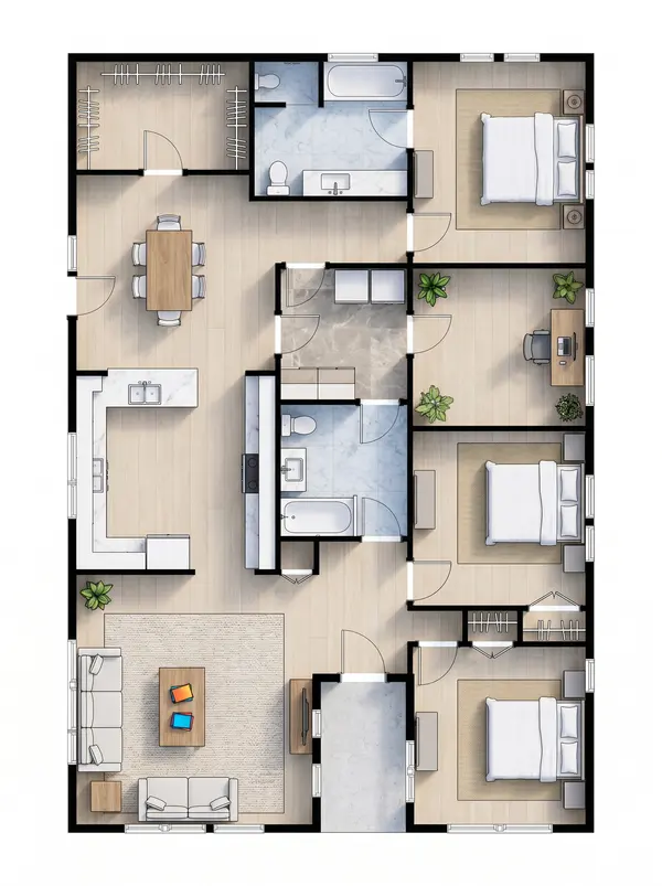 Clean Bright 3-Bed House floorplan