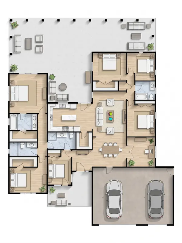 Sprawling 6-Bed Classic House floorplan