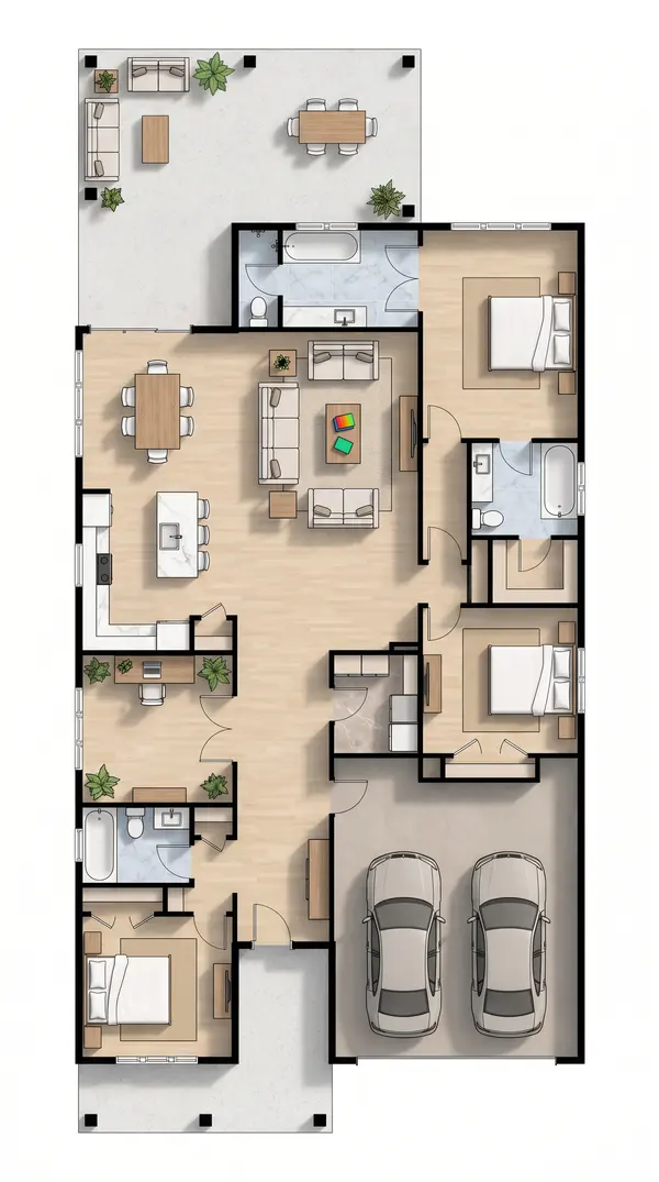 Bright 3-Bed House floorplan