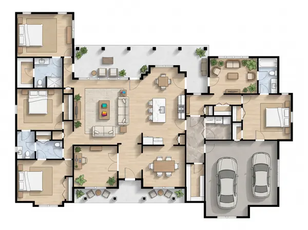 Sprawling Earthy 4-Bed floorplan