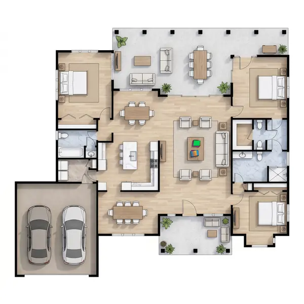 Sprawling 3-Bed Earthy floorplan