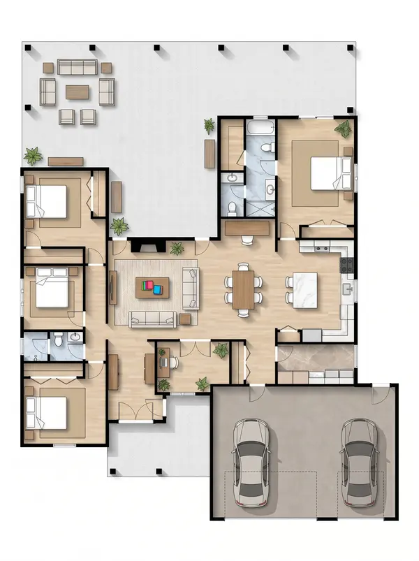 Bright 4-Bed Home floorplan