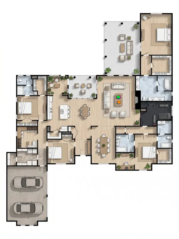 Sprawling 4-Bed Earthy floorplan