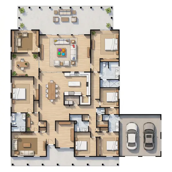 Spacious Bright 4-Bed floorplan
