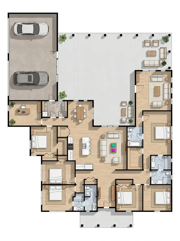 Sprawling 6-Bed Earthy floorplan