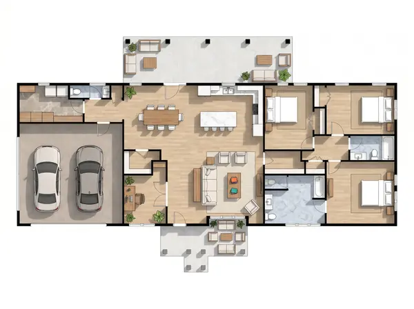 Spacious Bright 3-Bed floorplan