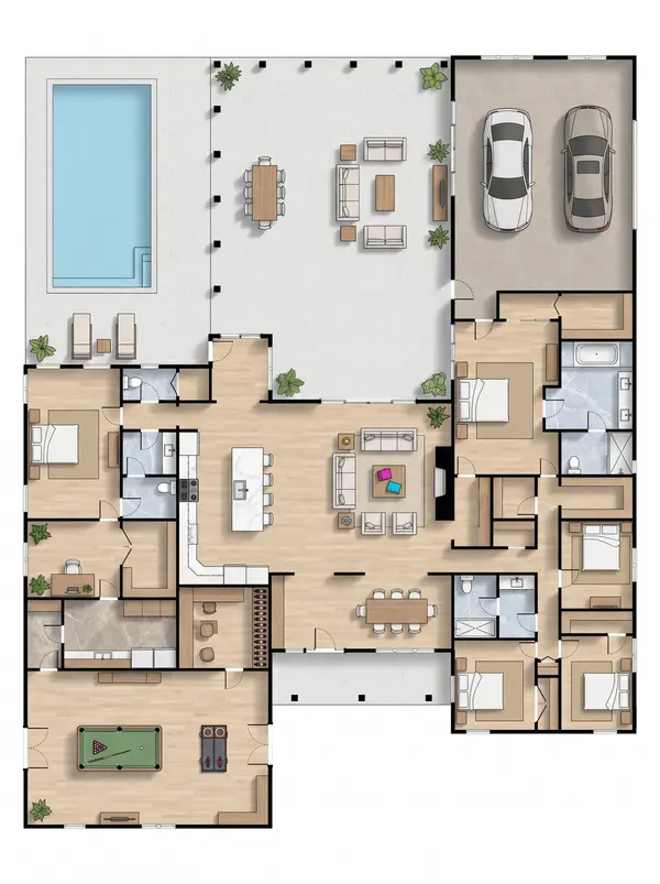 Sprawling 6-Bed Bright floorplan