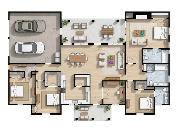 Bright 3-Bed Ranch House floorplan