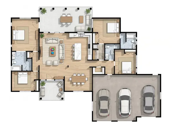 Spacious Bright 3-Bed floorplan