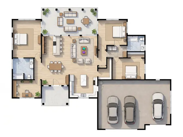 Sprawling Earthy 3-Bed floorplan