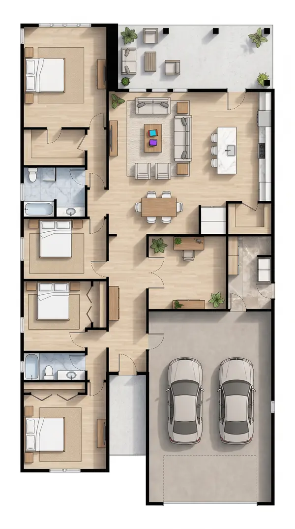 Spacious Bright 4-Bed floorplan
