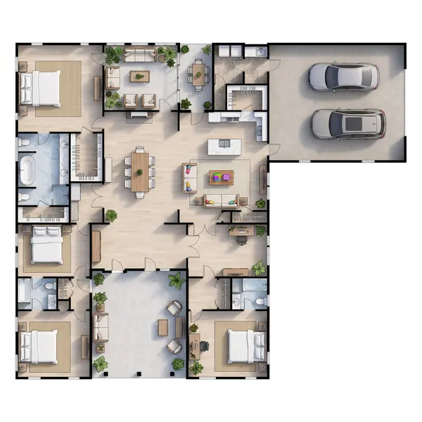 Bright 3-Bed with Spacious Porch floorplan