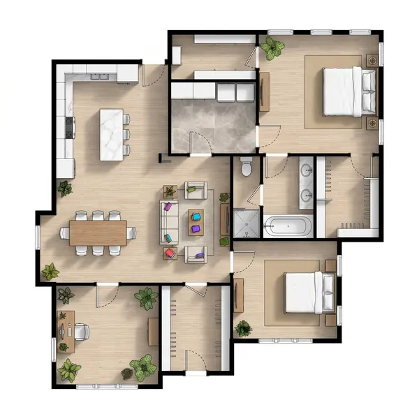 Bright 2-Bed House floorplan