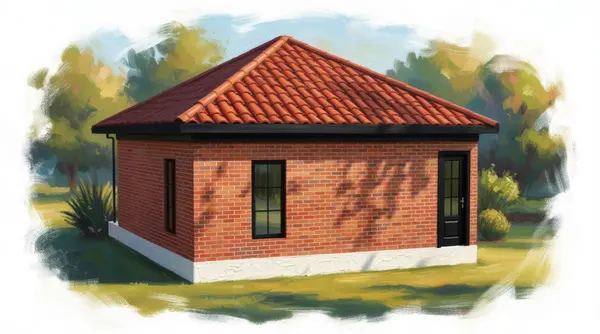 Earthy 1-Bed House exterior render